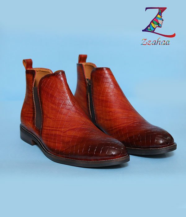 Burnt Umber Men Mid-Top Flat Boots