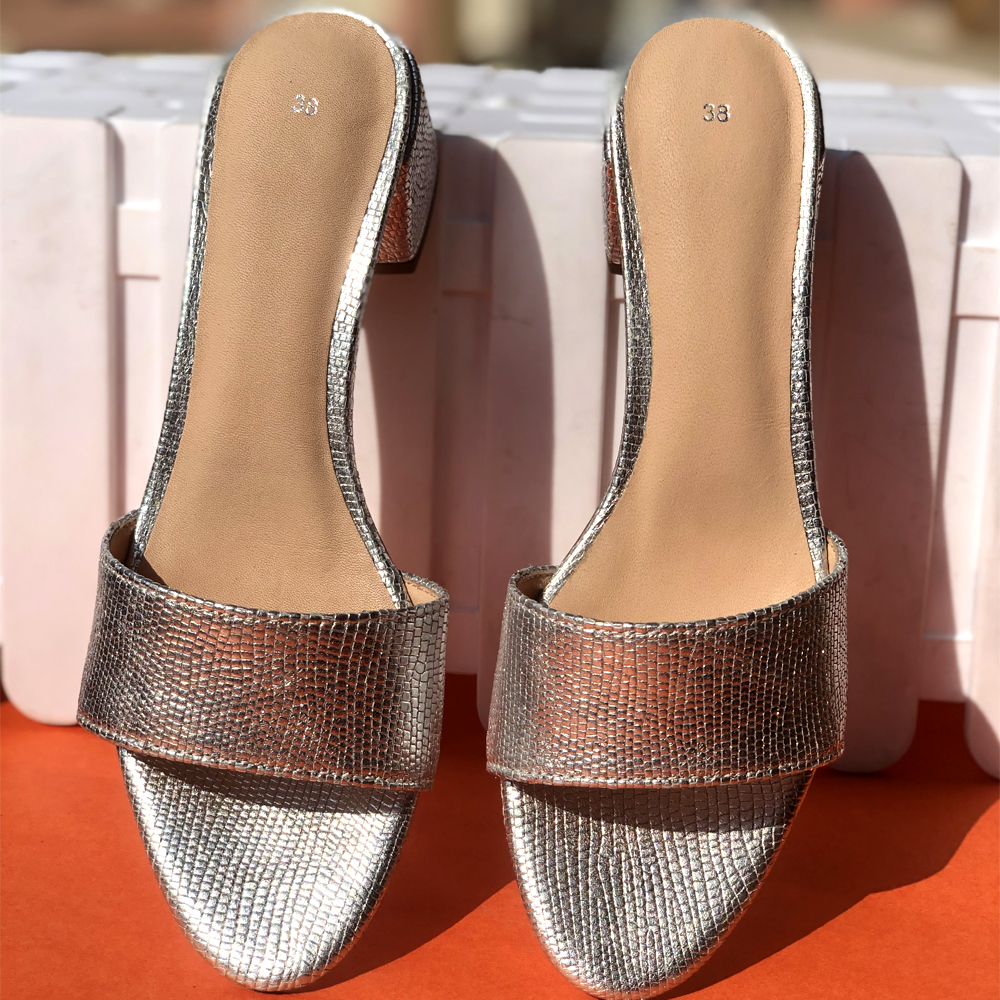 ZZAHAA SILVER GOAT HELIOUS PATAGONIA LEATHER SANDAL