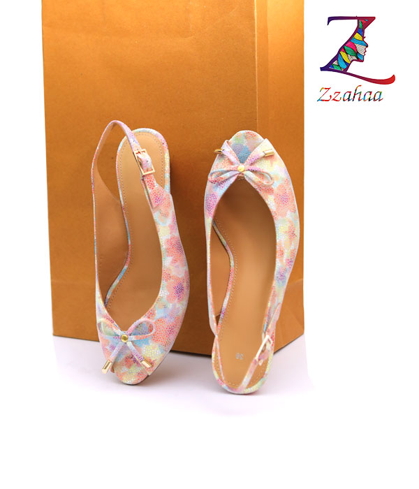 Flower Print leather Sandal